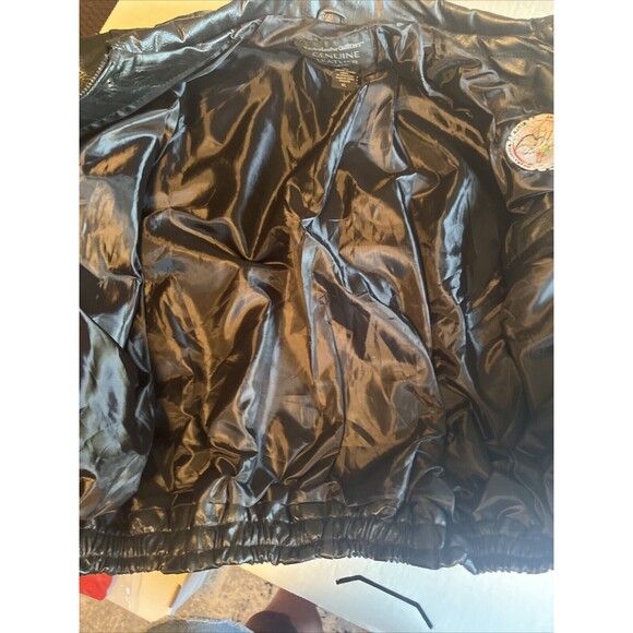 Vintage Napoline Leather Outfitters Genuine Leather Jacket NRA Patch Men Sz XL - Picture 10 of 14